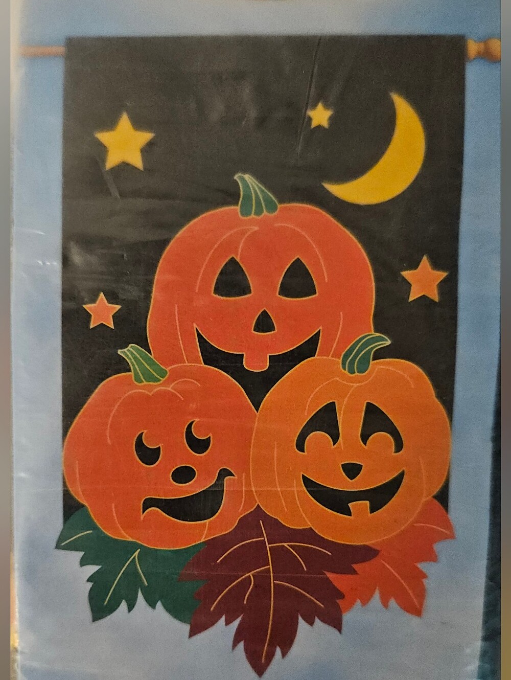 Halloween Jack O'Lantern Trio Large Size Pole Flag